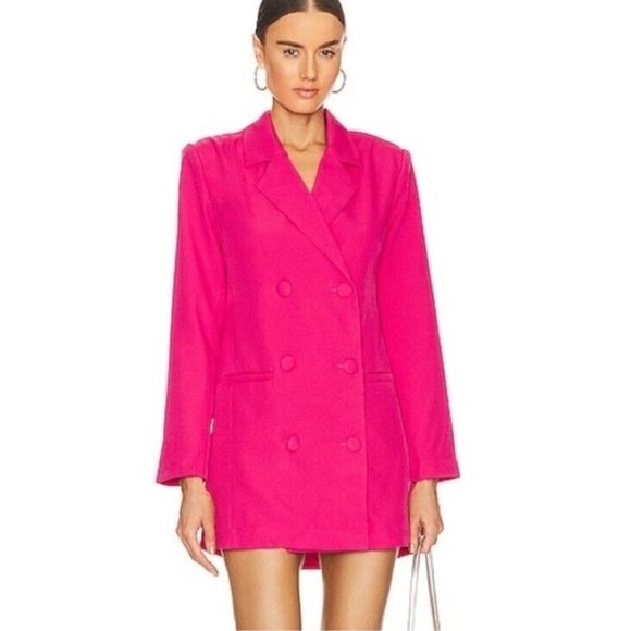 Steve Madden Reagan Dress Hot Pink Jacket Buttons - Picture 1 of 4